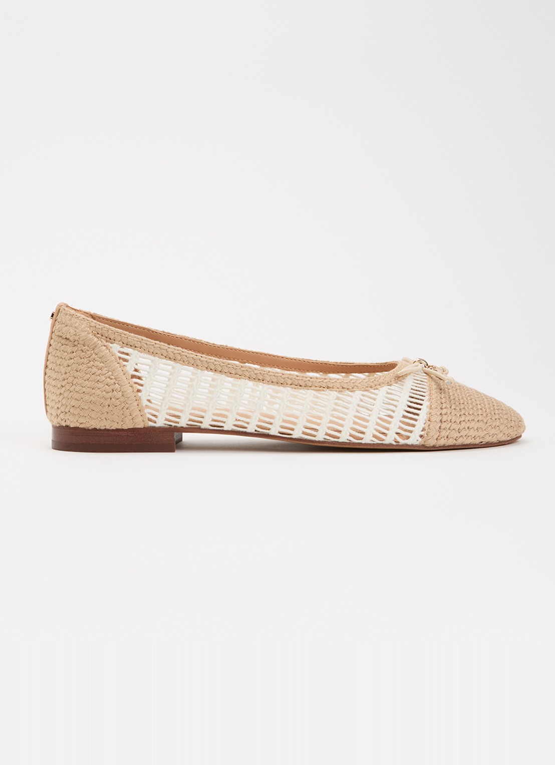 Dune London Hopsy ballerina met gestrikt detail - voorkant creme