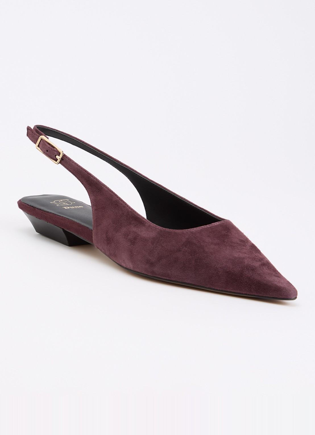 Dune London Hostess slingback van leer - voorkant aubergine