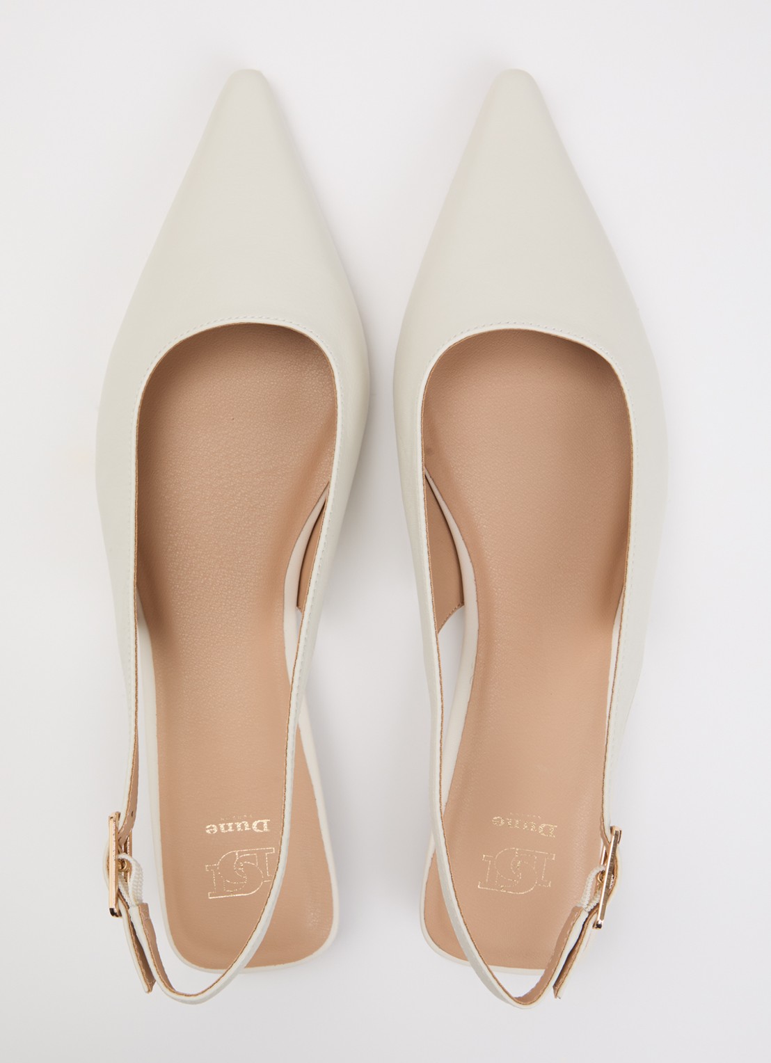 Dune London Hostess slingback van leer - detail 3 gebroken wit