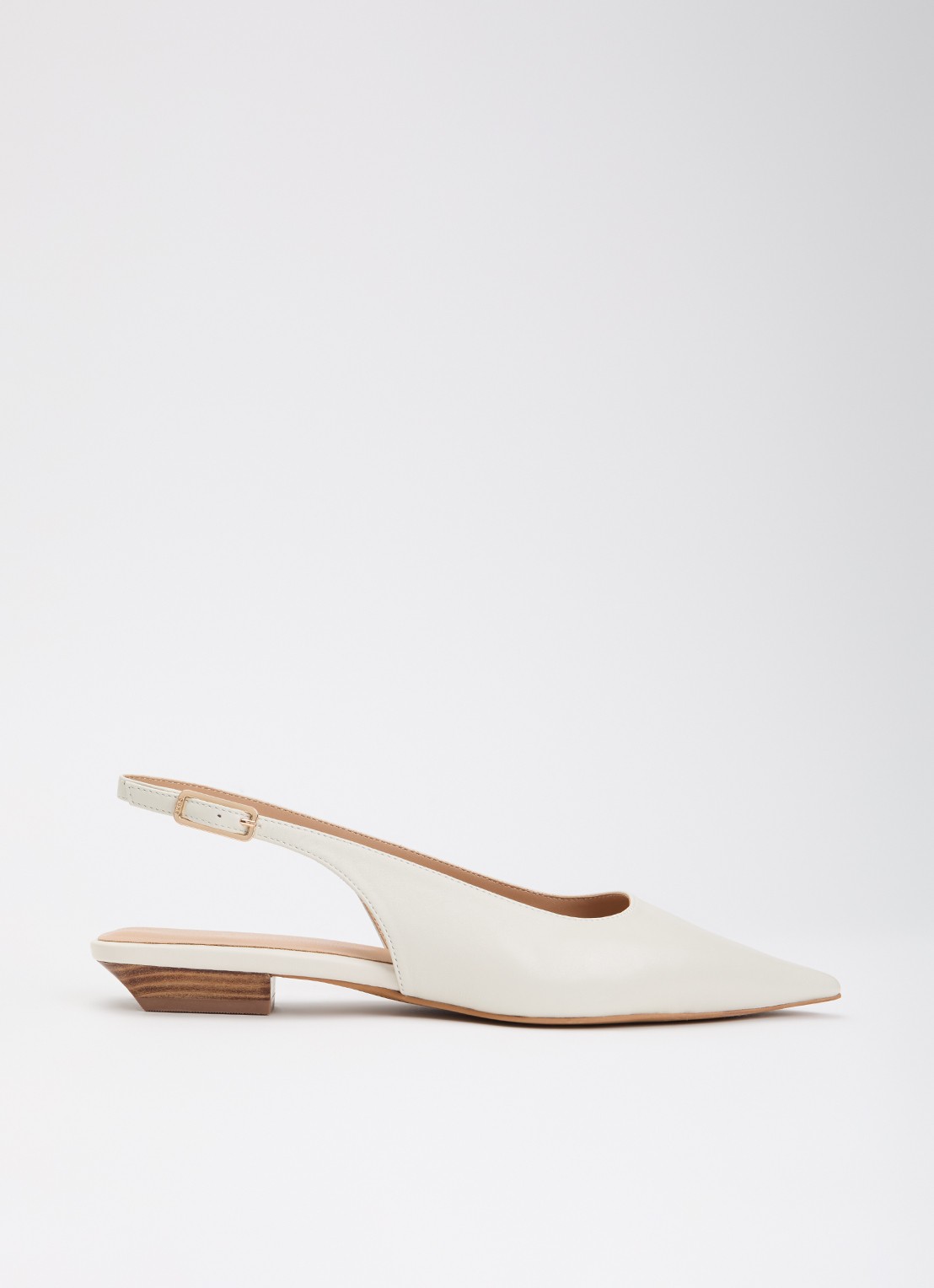 Dune London Hostess slingback van leer - voorkant gebroken wit