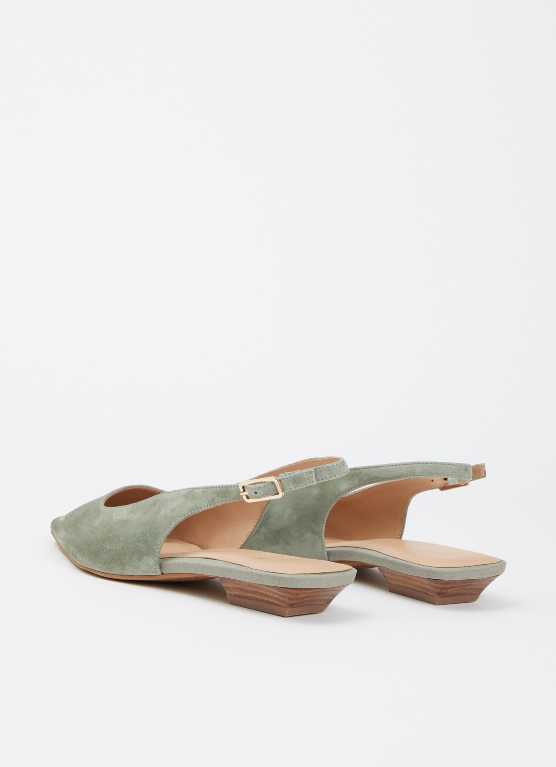 Dune London Hostess slingback van leer - achterkant 5 olijfgroen