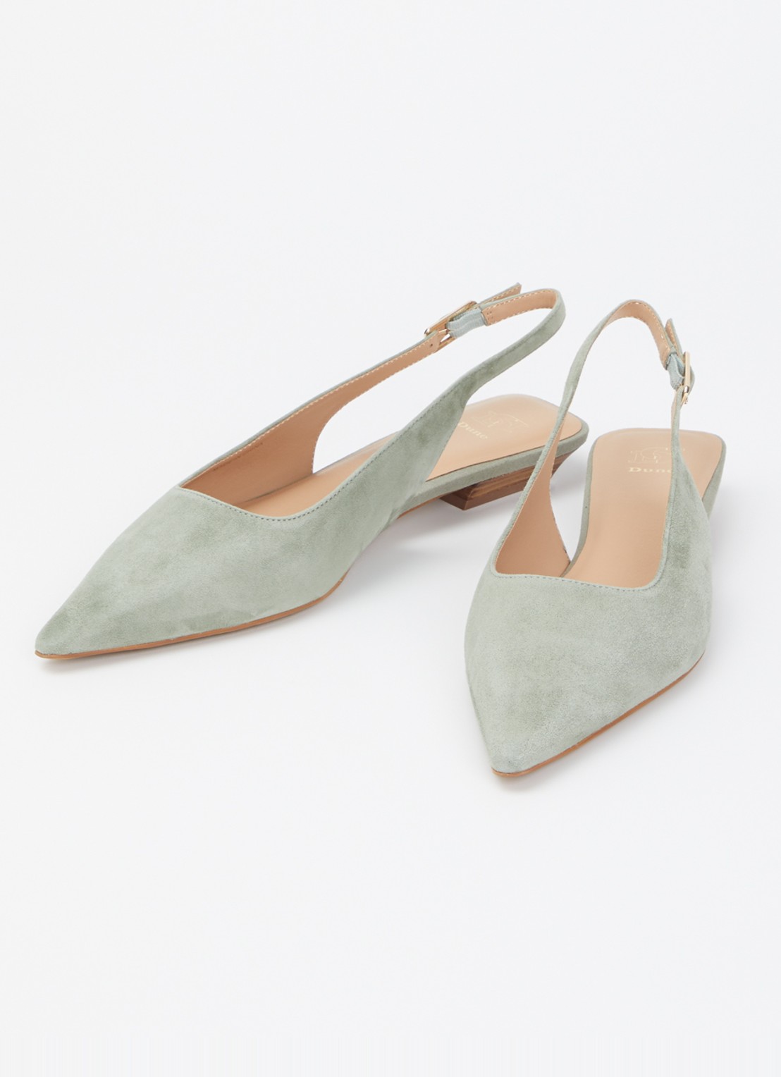 Dune London Hostess slingback van leer - detail 2 olijfgroen
