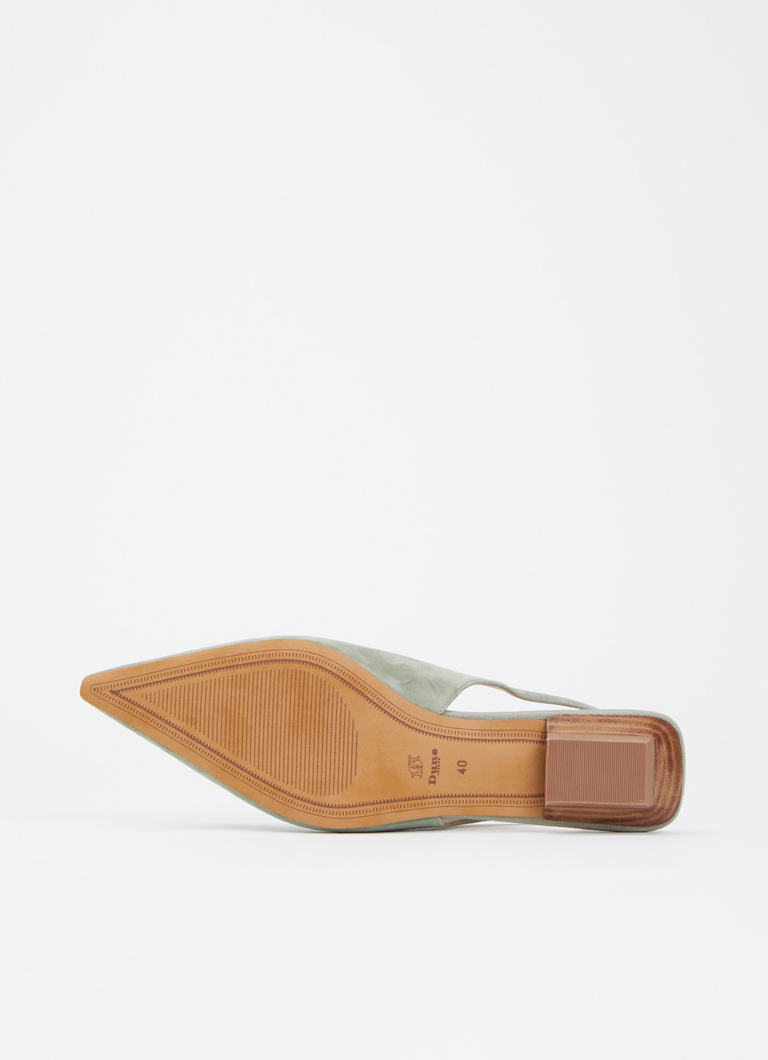 Dune London Hostess slingback van leer - detail 4 olijfgroen