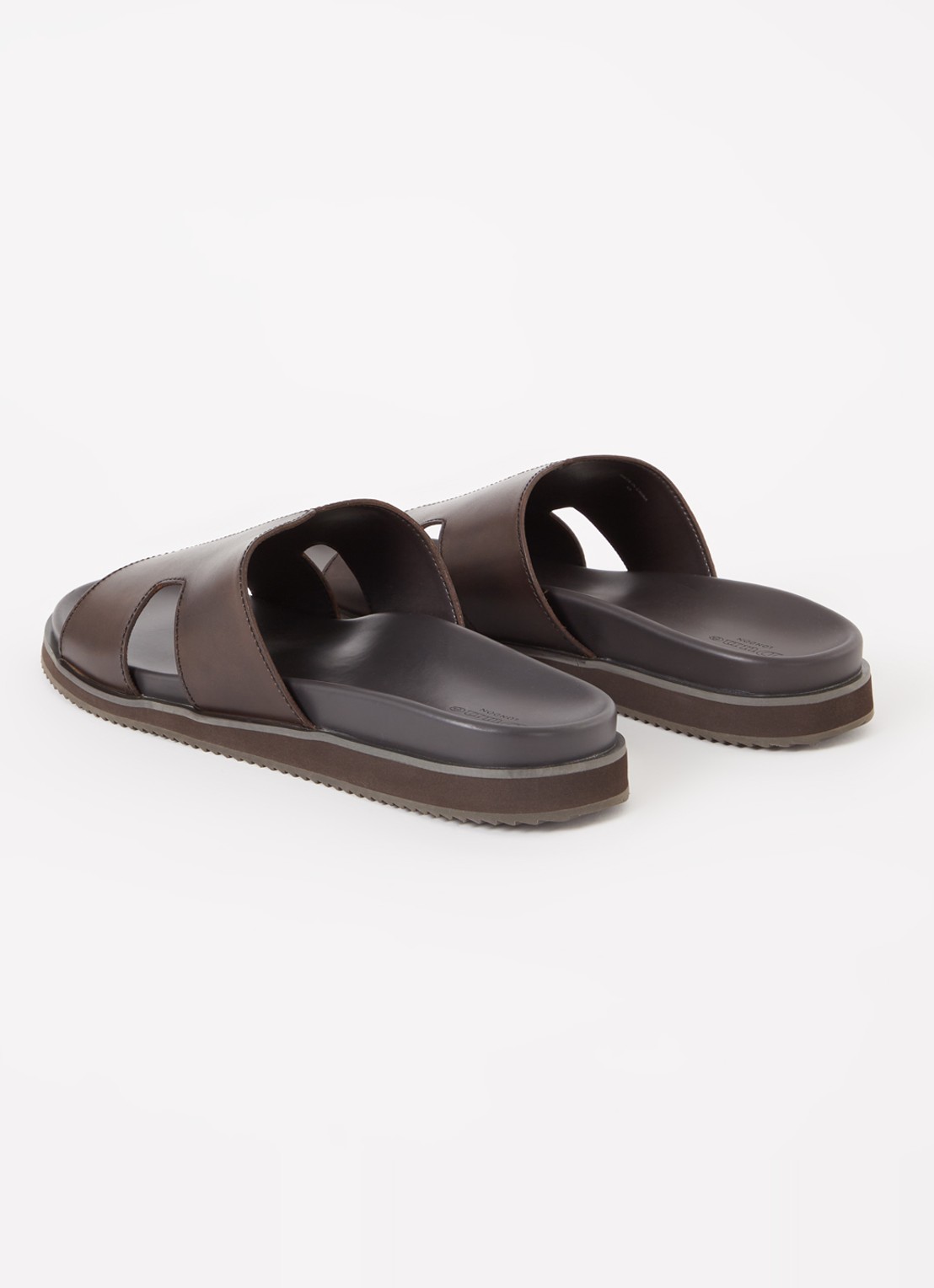 Dune London Insight slipper van leer - achterkant 4 donkerbruin