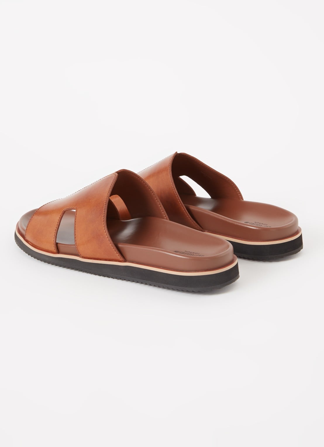 Dune London Insight slipper van leer - achterkant 5 cognac