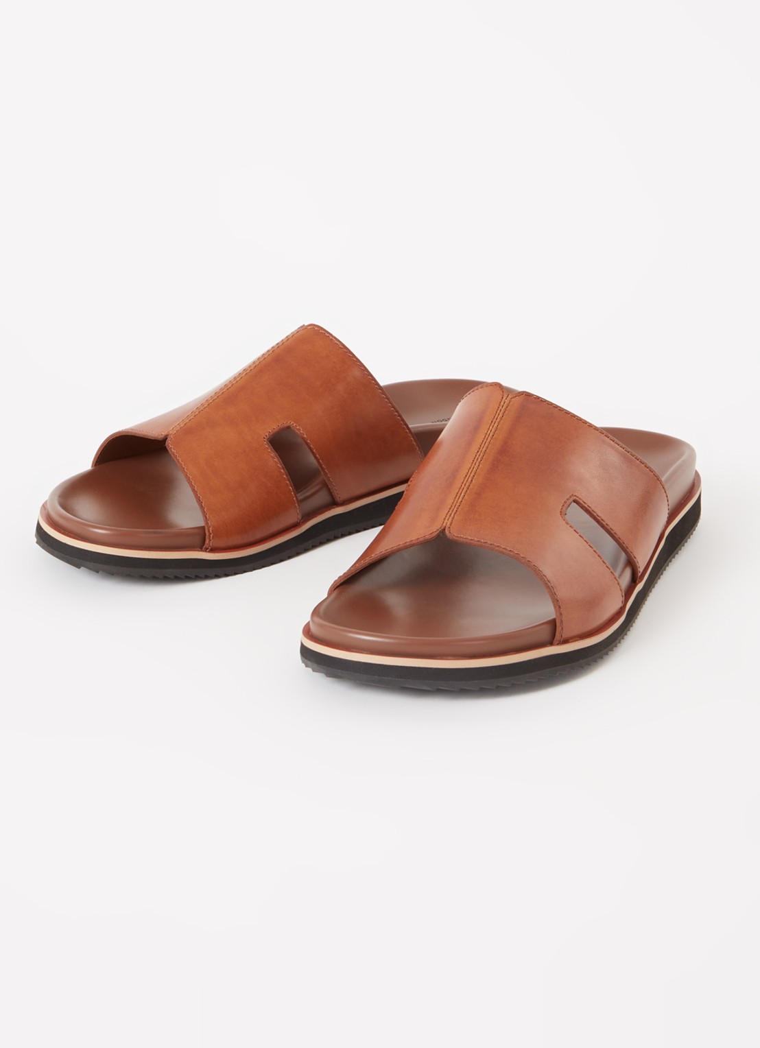 Dune London Insight slipper van leer - detail 2 cognac