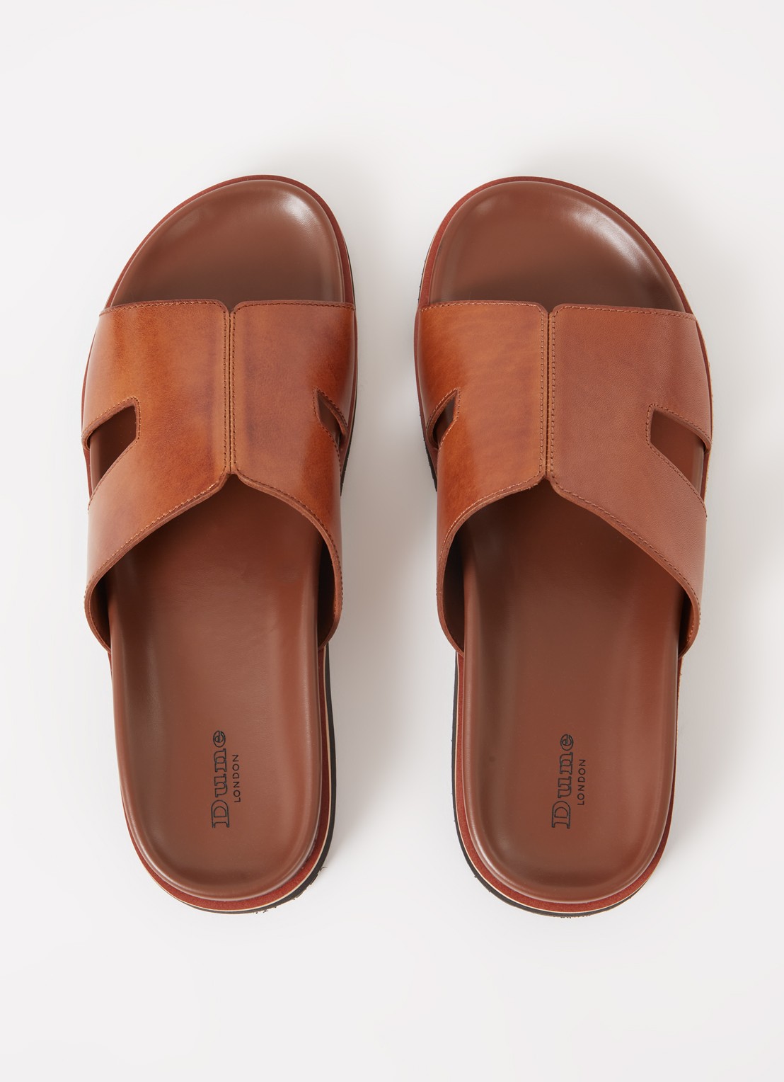 Dune London Insight slipper van leer - detail 3 cognac