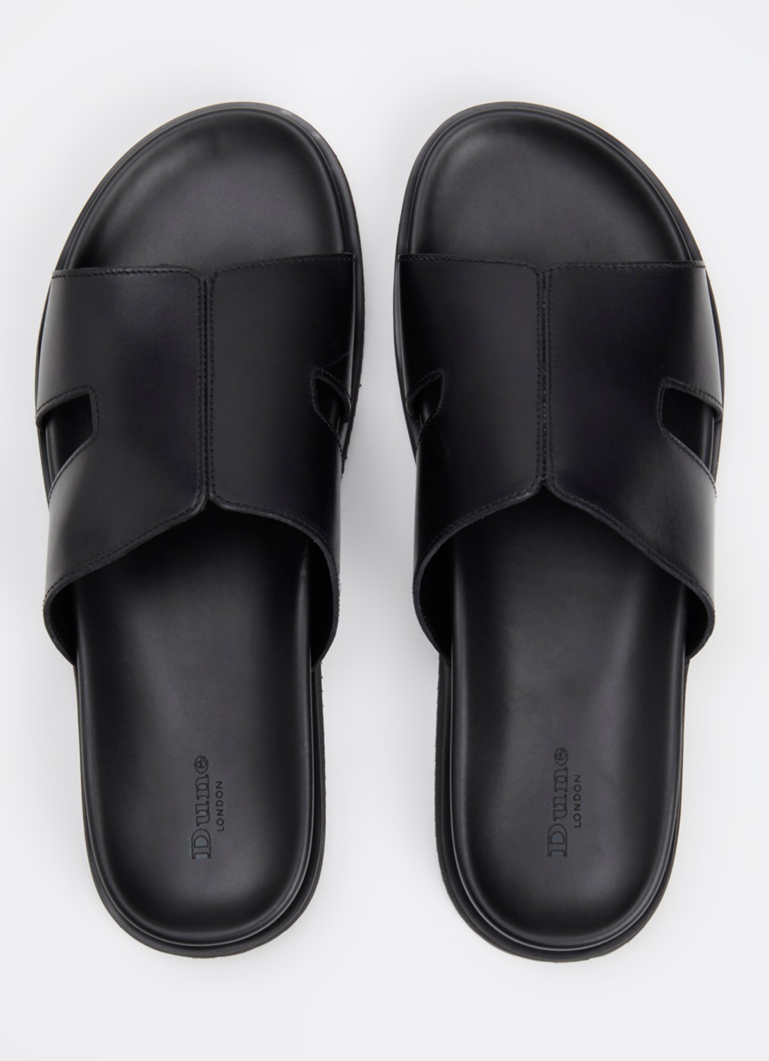 Dune London Insight slipper van leer - detail 4 zwart