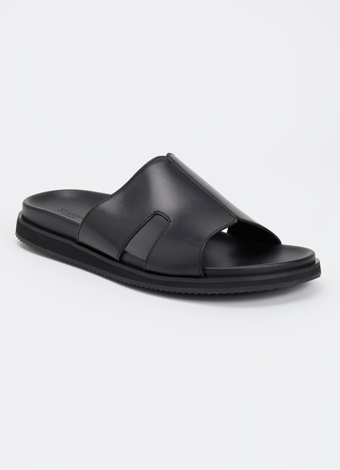 Dune London Insight slipper van leer - voorkant 2 zwart