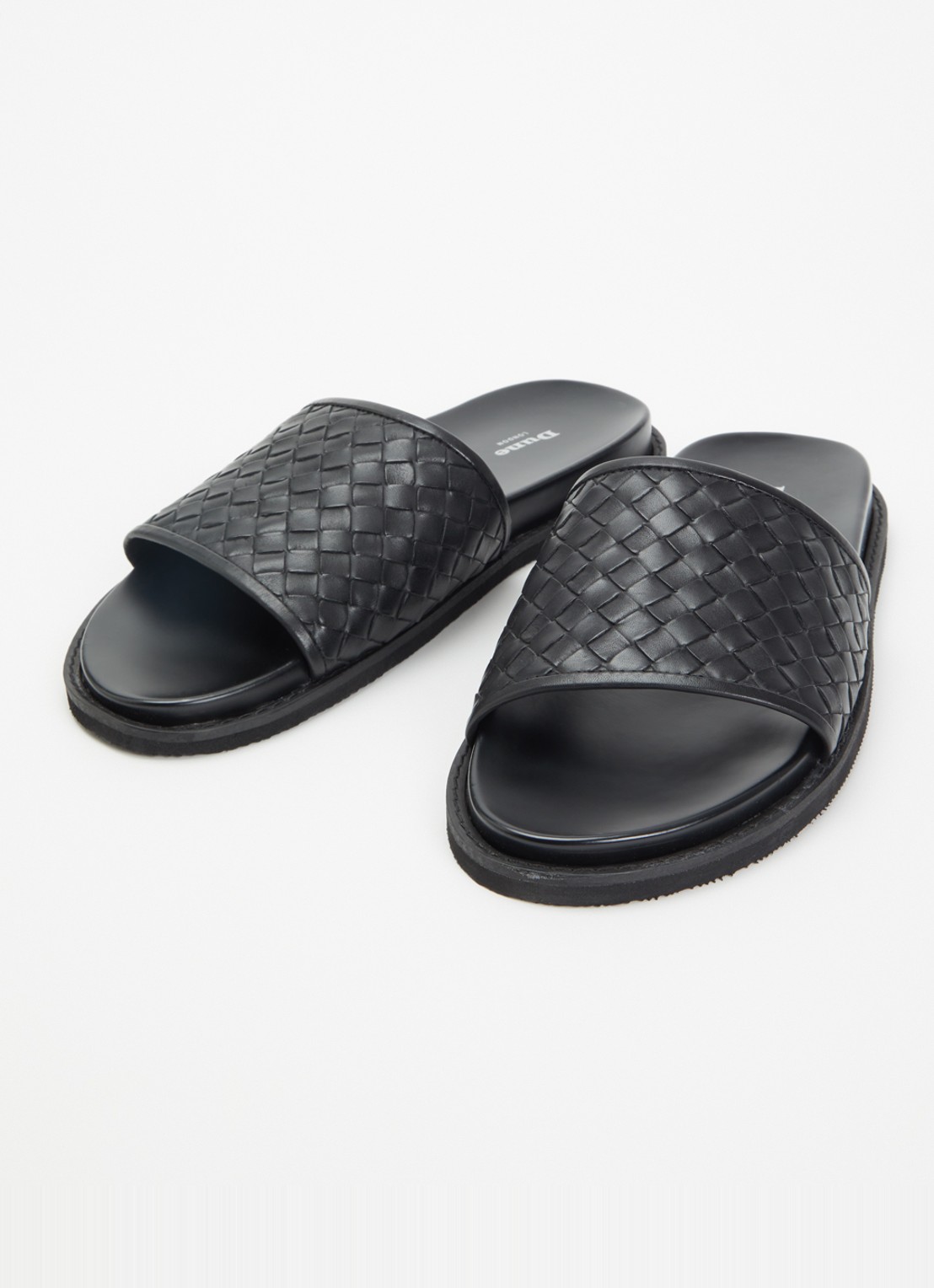 Dune London Ivar slipper van leer - detail 2 zwart