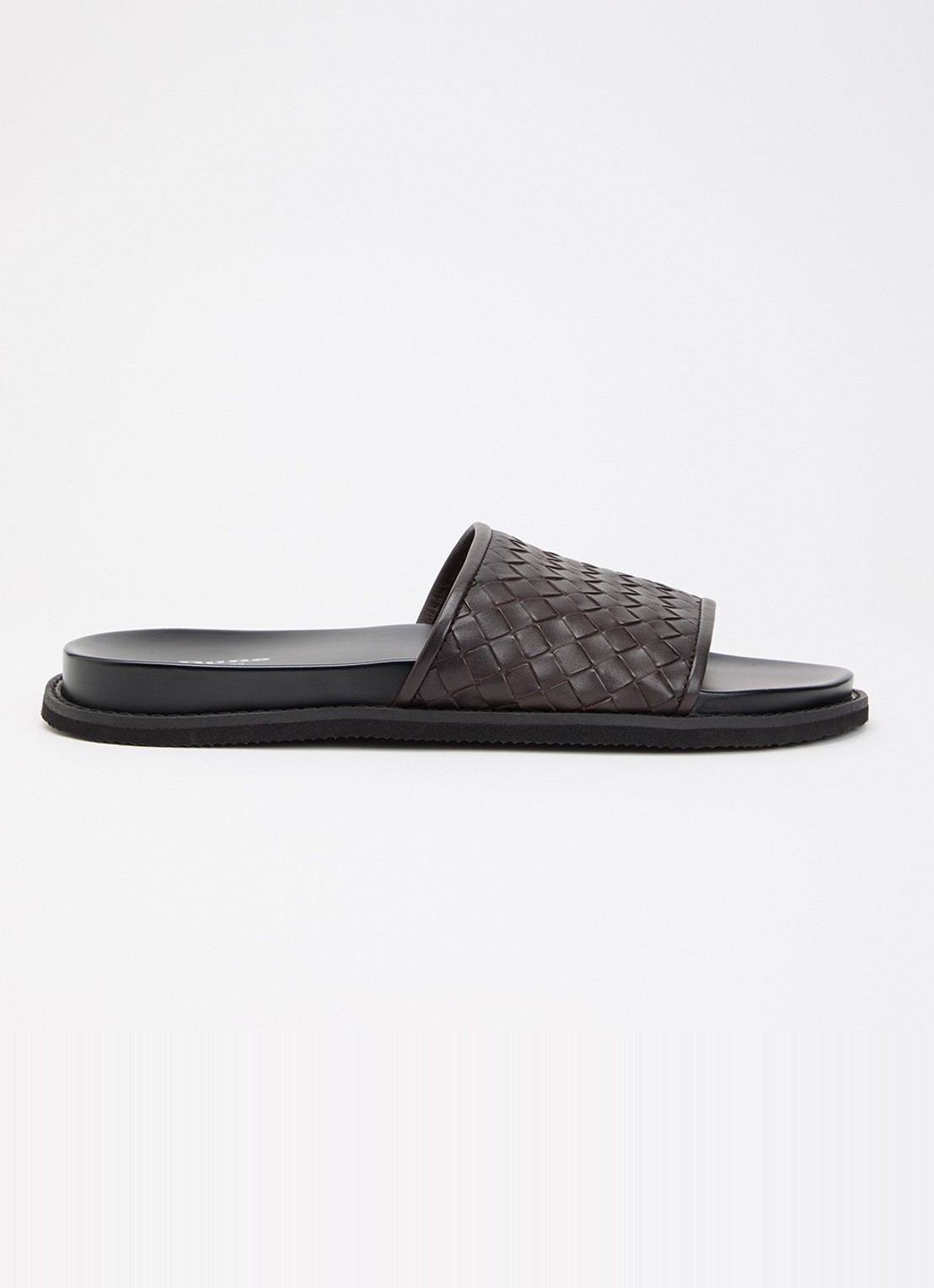 Dune London Ivar slipper van leer - voorkant bruin