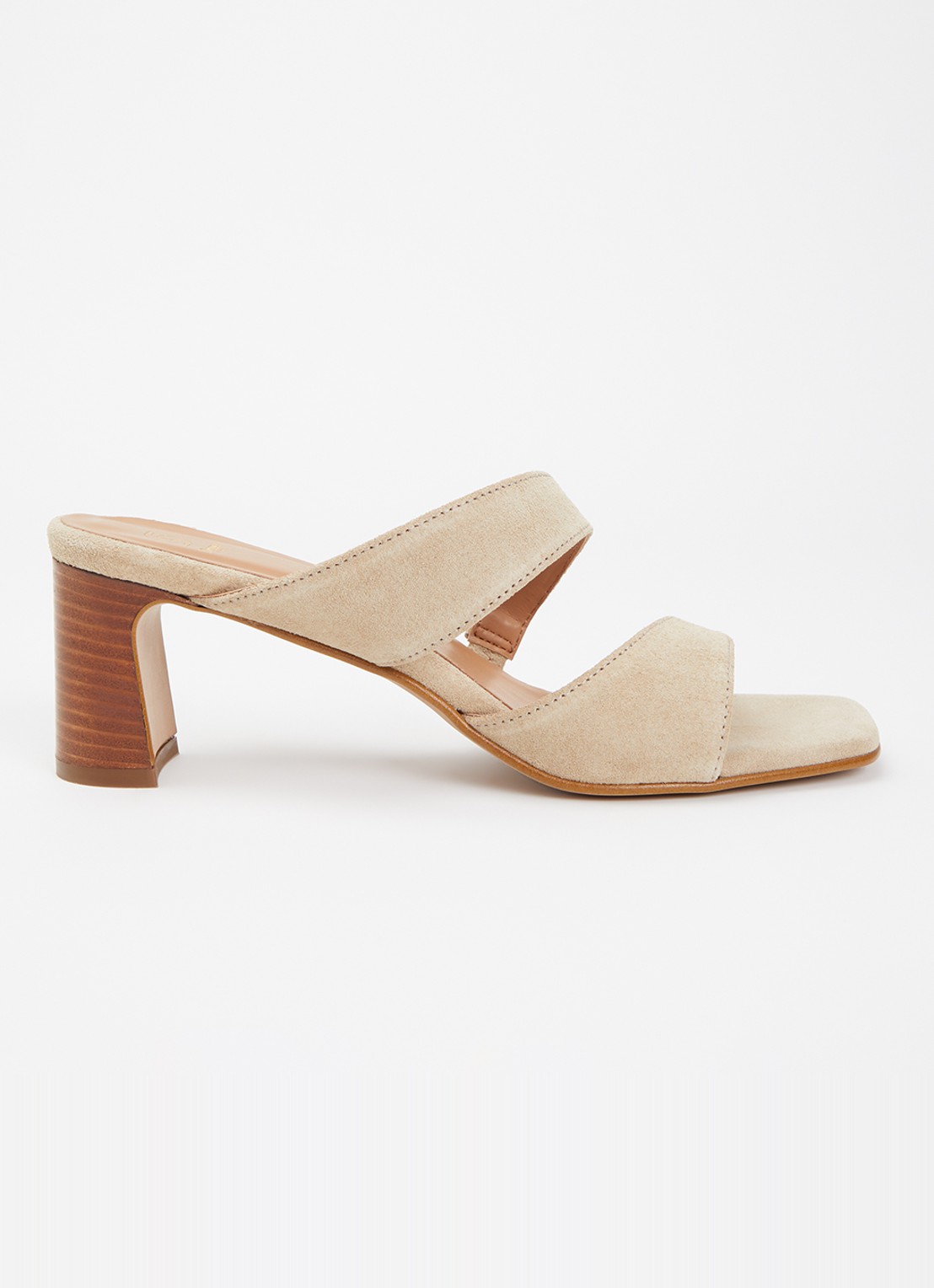 Dune London Jaeda muiltje van suède - voorkant 4 beige