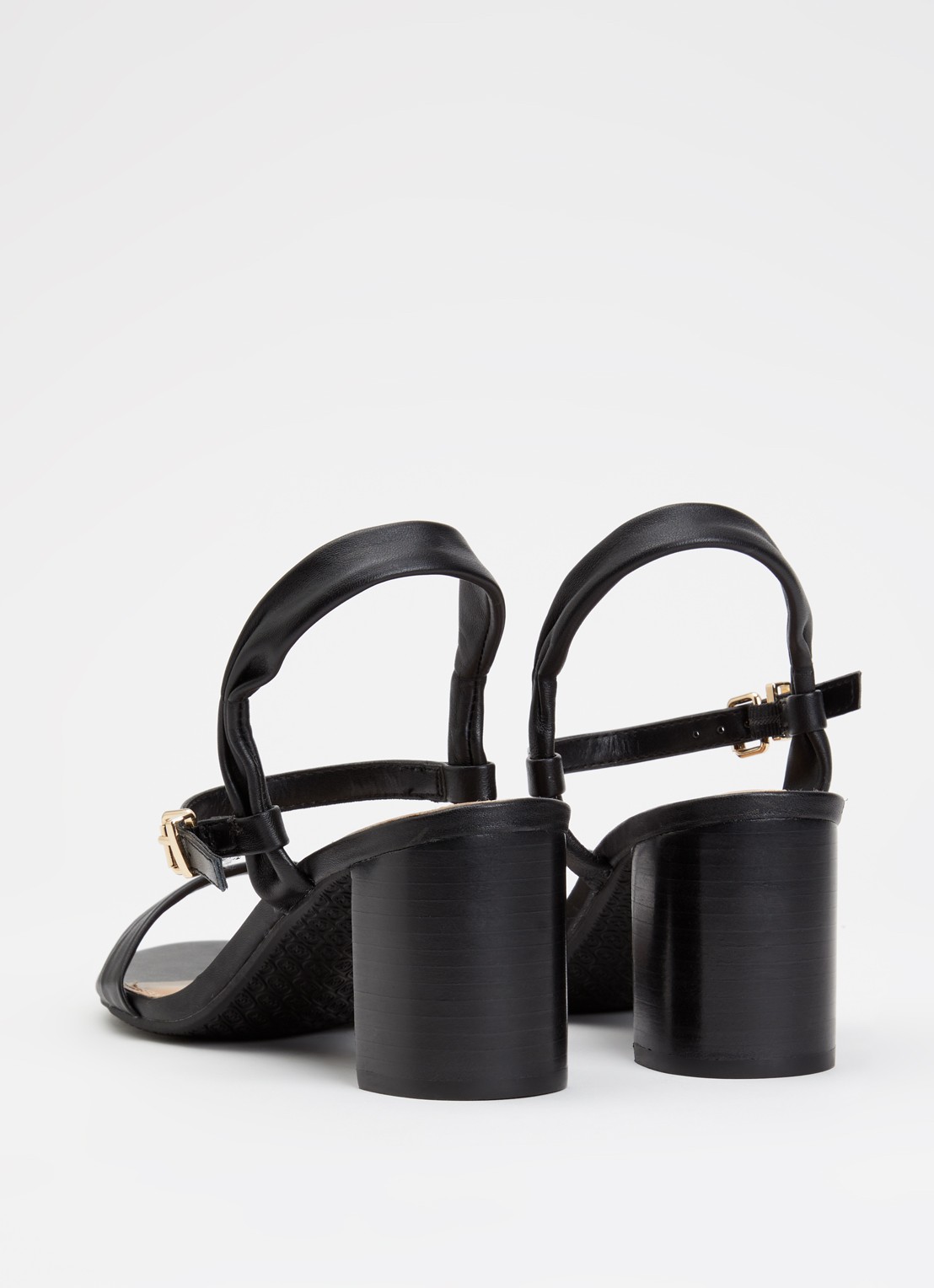 Dune London Jaliz sandalette van leer - achterkant 2 zwart