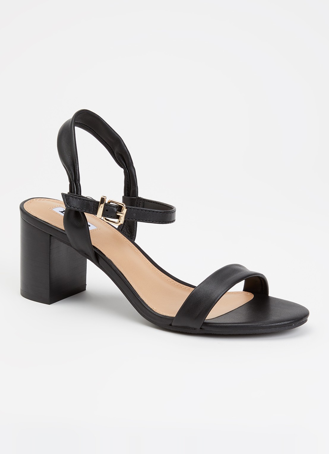 Dune London Jaliz sandalette van leer - voorkant zwart