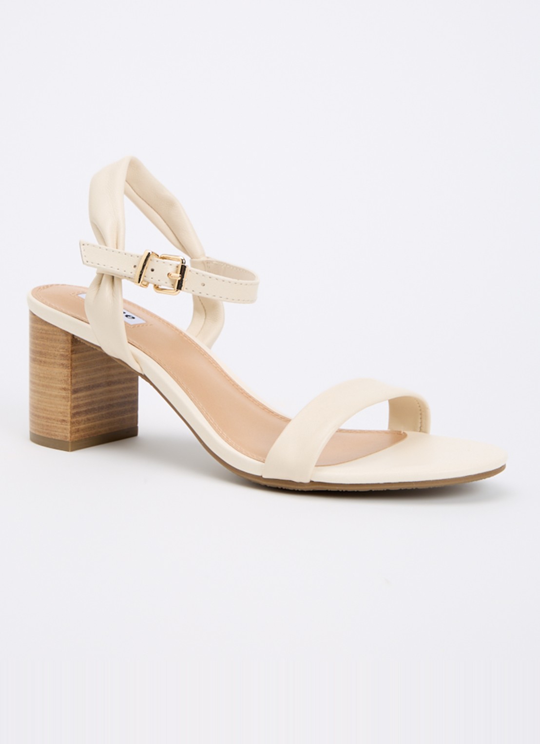 Dune London Jaliz sandalette van leer - voorkant 4 creme