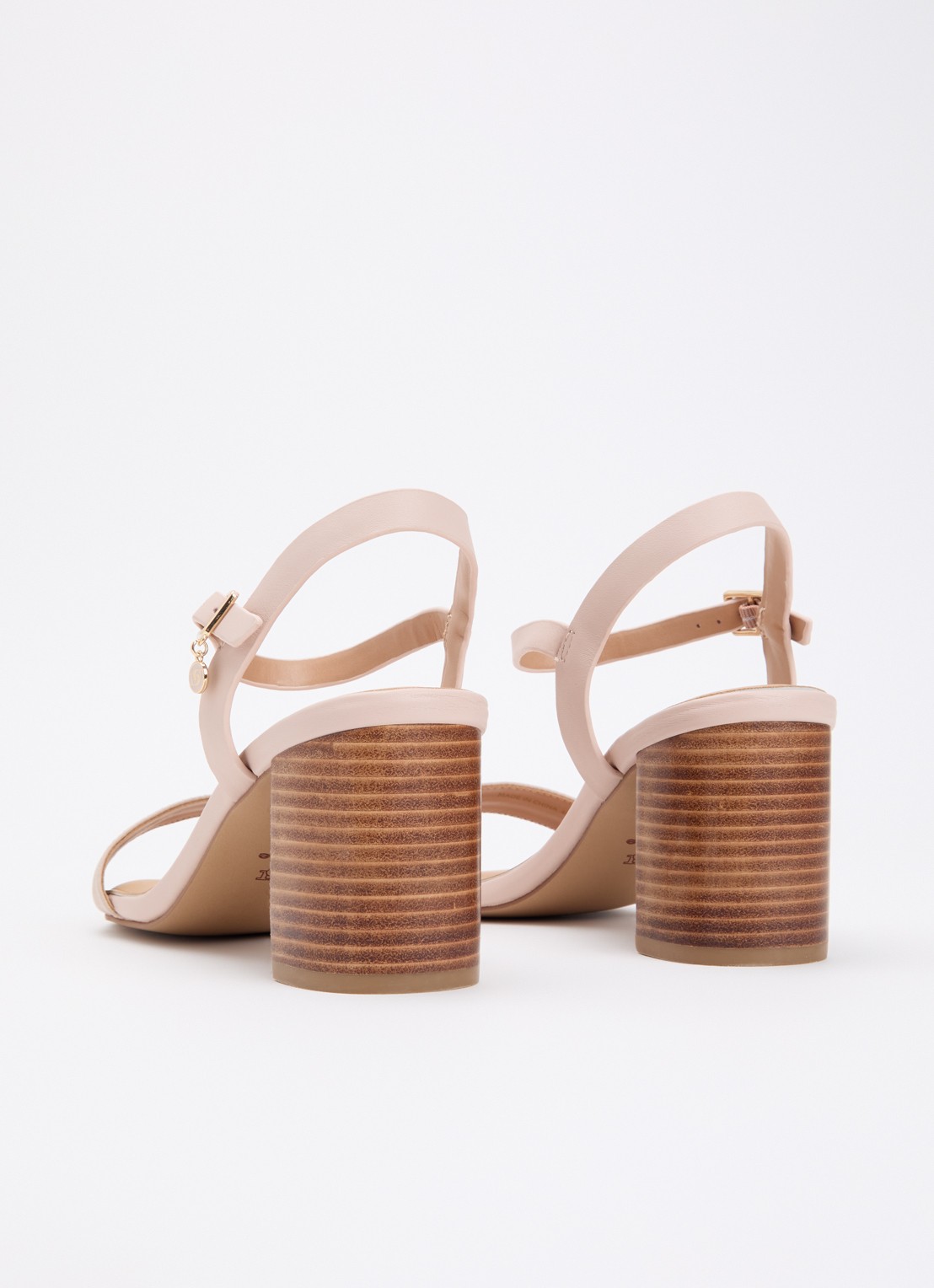 Dune London Jaycie sandalette van leer - achterkant 2 lichtroze