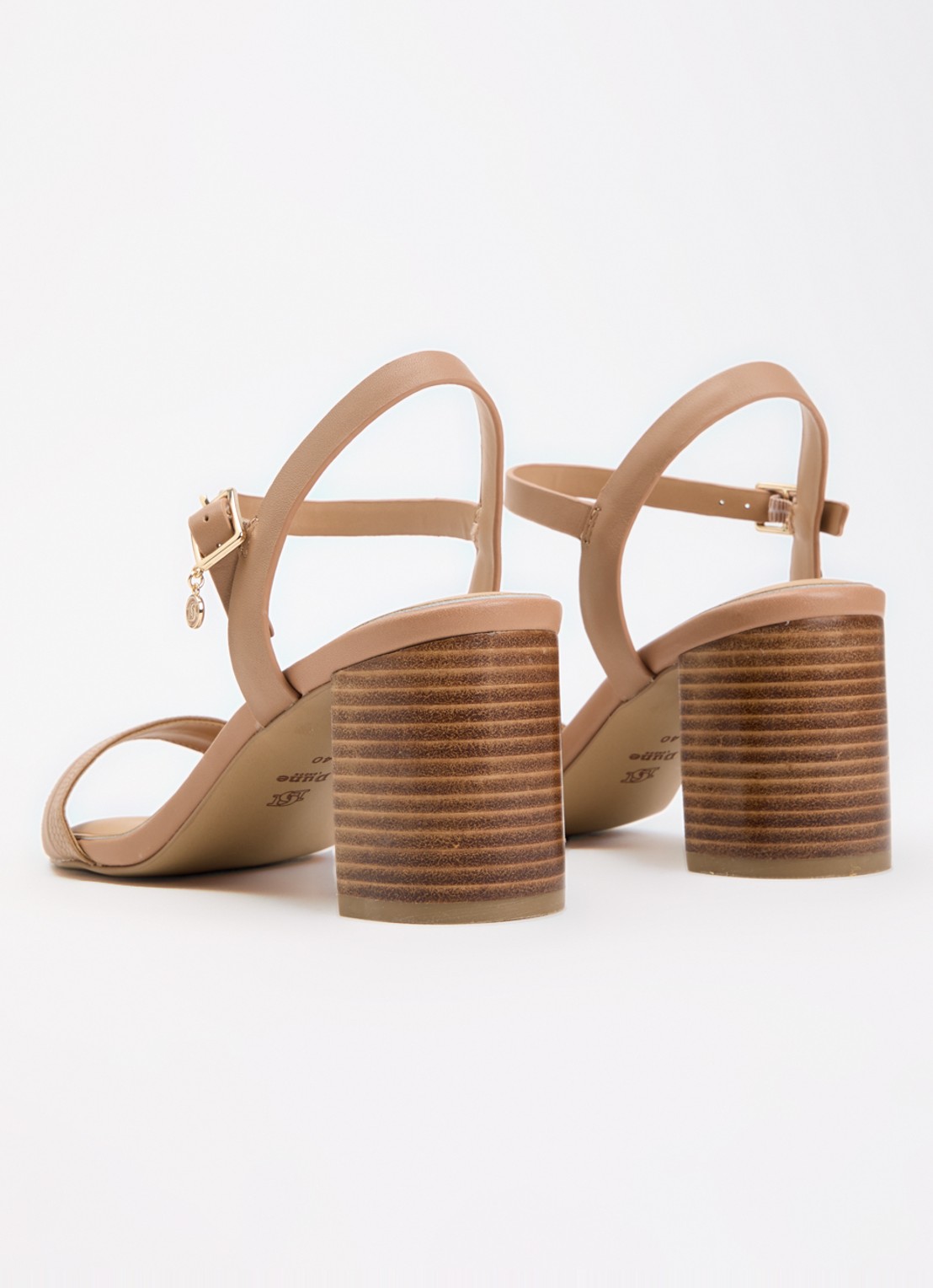 Dune London Jaycie sandalette van leer - achterkant 2 lichtbruin