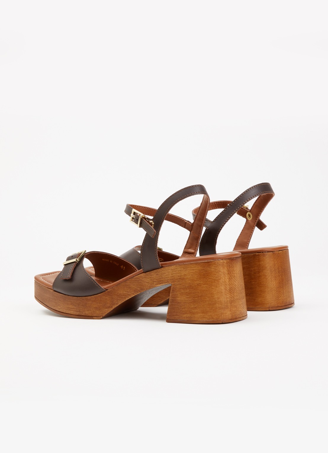 Dune London Jeane sandalette van leer - achterkant 9 donkerbruin