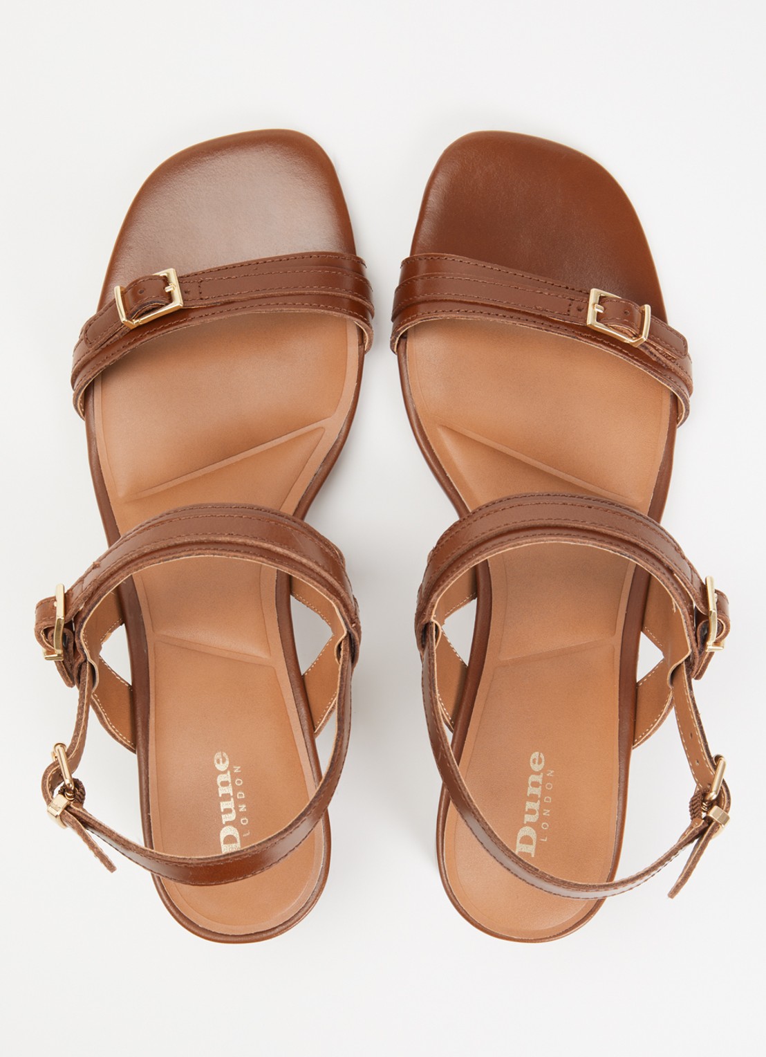 Dune London Jiving sandalette van leer - detail 3 bruin