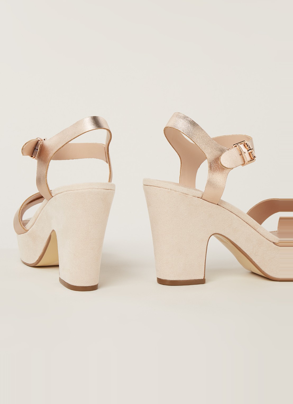 Dune London Jiyla sandalette van leer - detail 3 roségoud