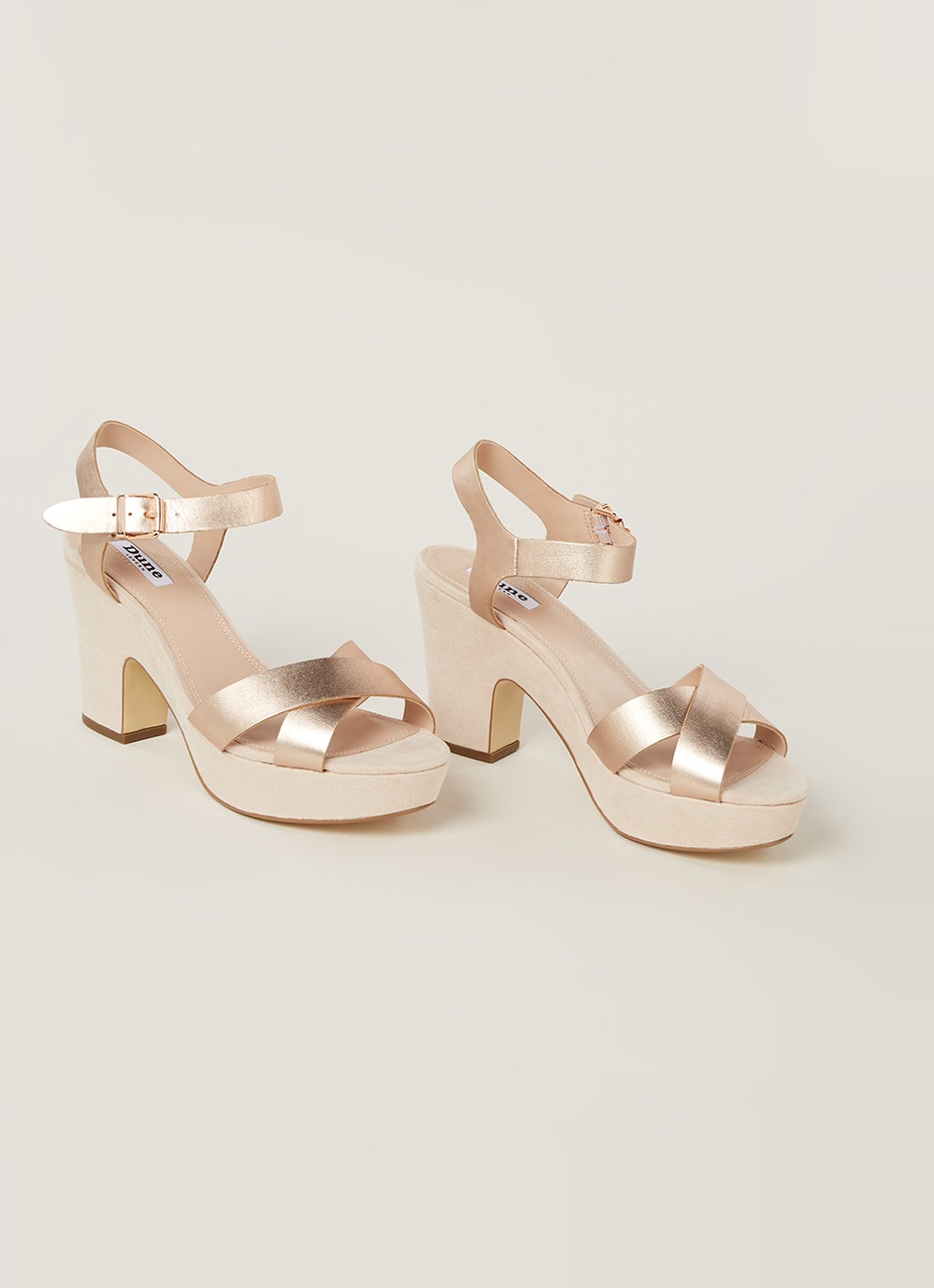 Dune London Jiyla sandalette van leer - detail 4 roségoud