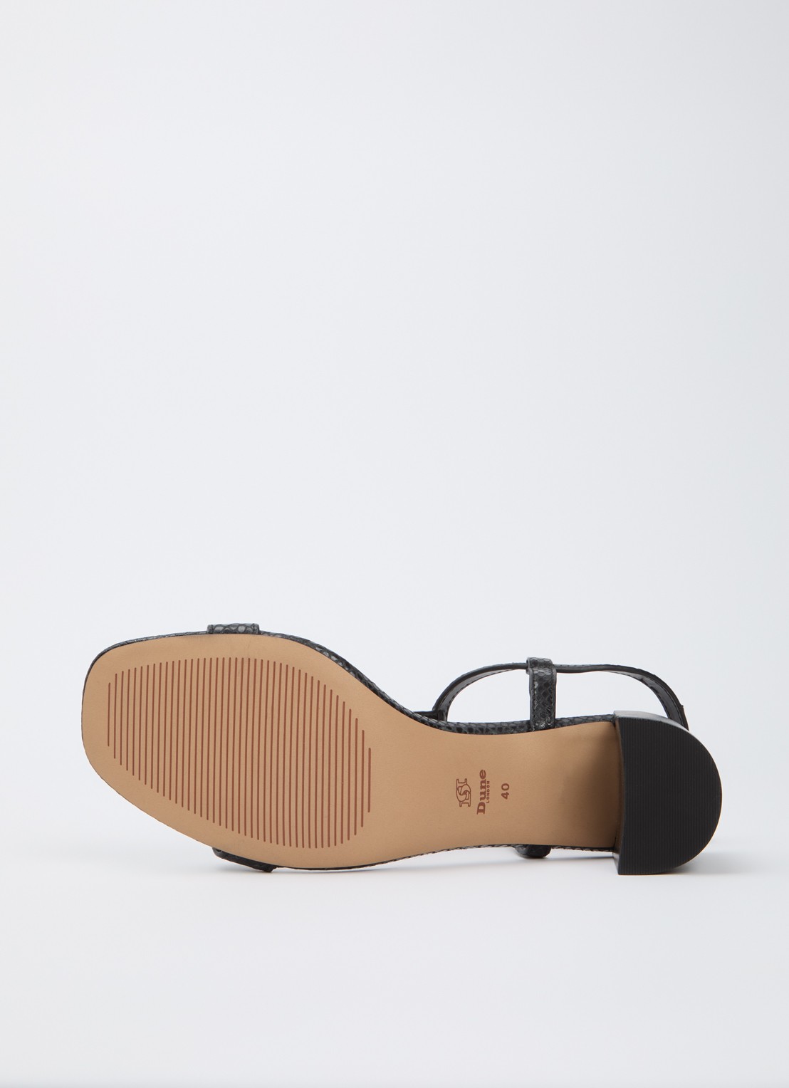 Dune London Josina sandalette van leer met kettingdetail  - detail 5 zwart