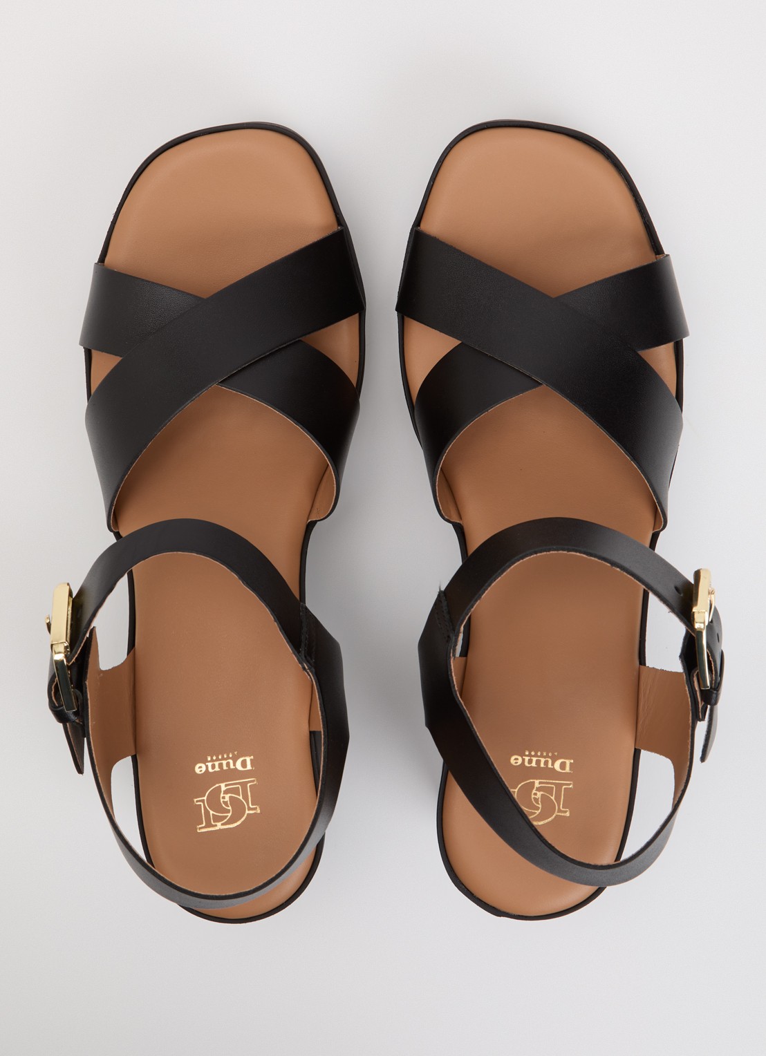 Dune London Judge sandalette van leer - detail 2 zwart