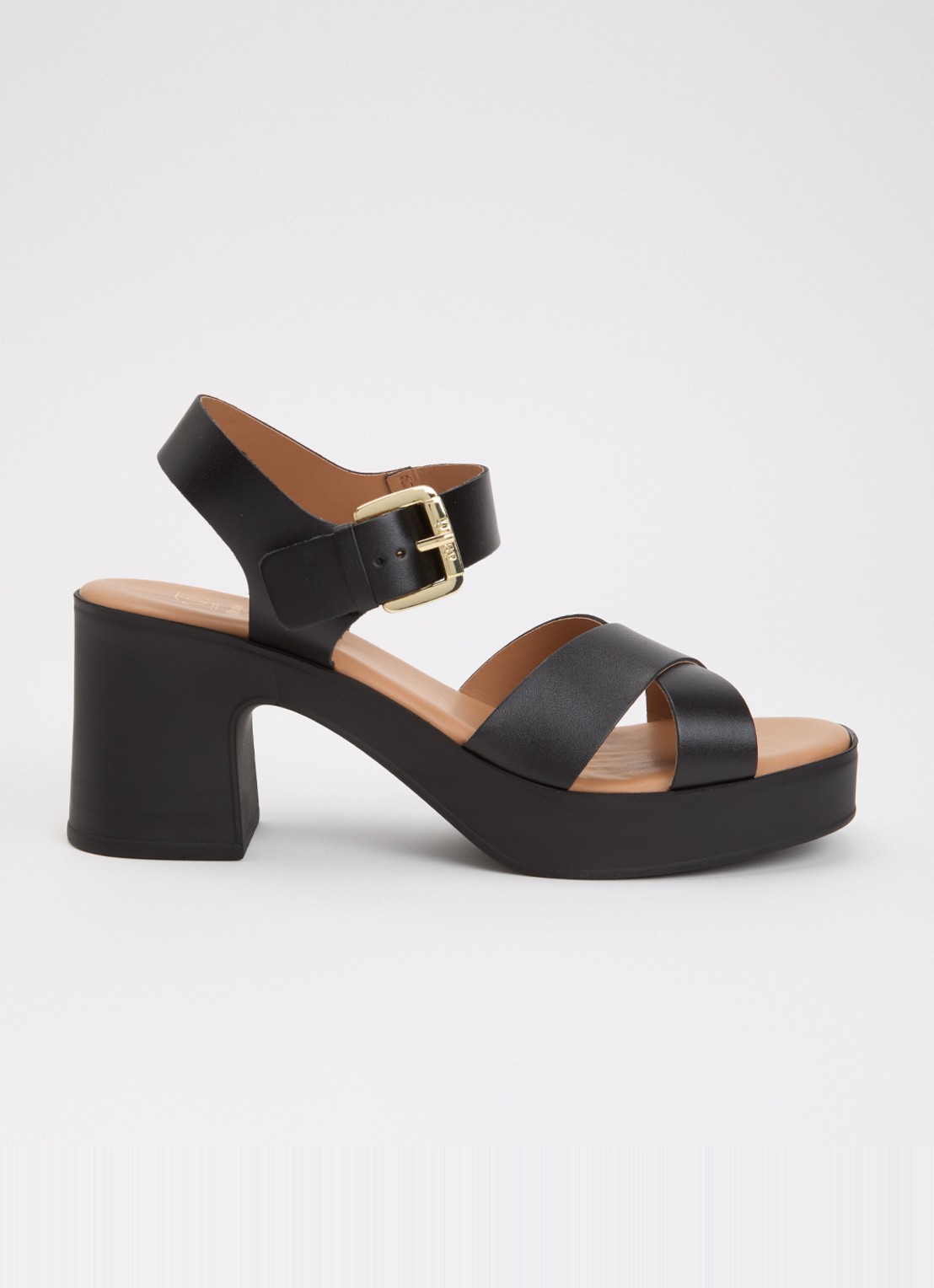 Dune London Judge sandalette van leer - voorkant 5 zwart