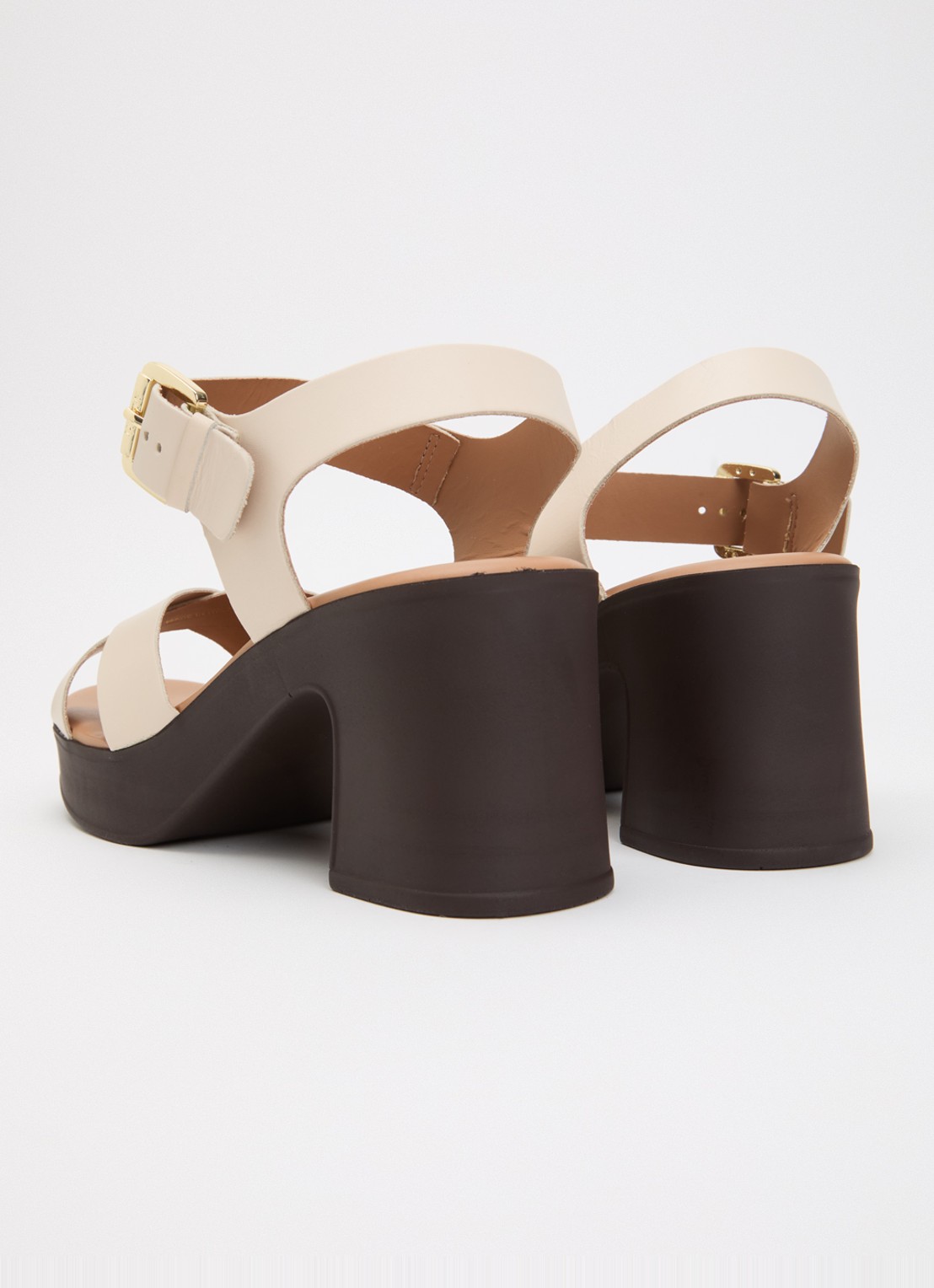 Dune London Judge sandalette van leer - achterkant 5 creme