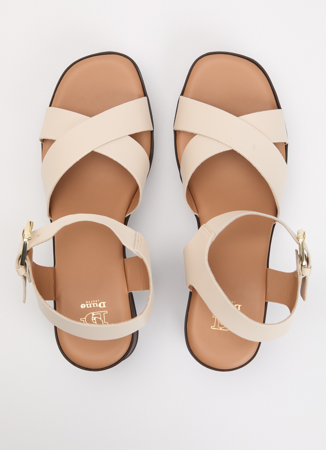 Dune London Judge sandalette van leer - detail 3 creme