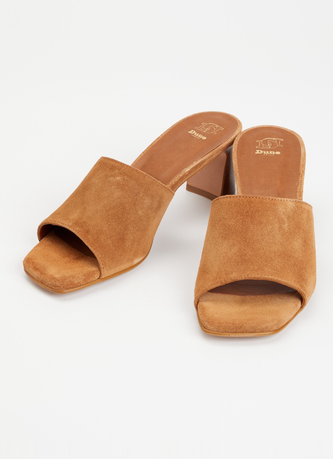 Dune London Jule muiltje van leer - detail 3 cognac
