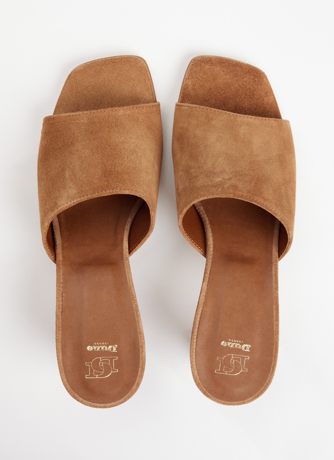 Dune London Jule muiltje van leer - detail 4 cognac