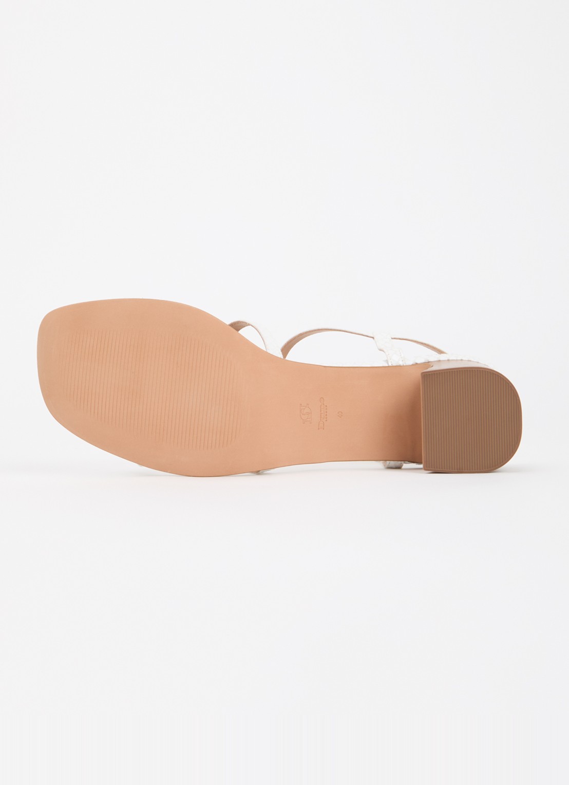 Dune London Justly sandalette met slangenstructuur - detail 4 wit