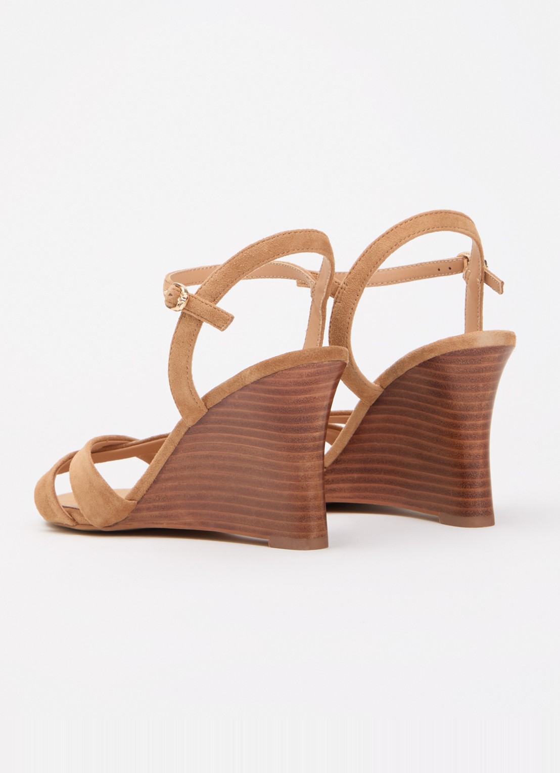 Dune London Kalans sandalette van suède - achterkant 5 camel