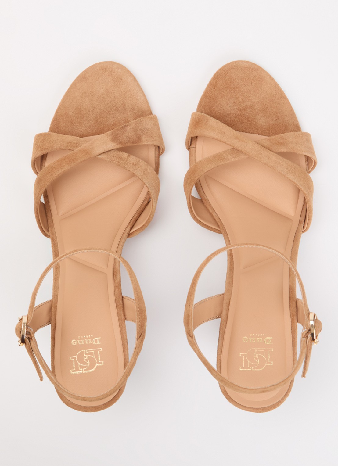 Dune London Kalans sandalette van suède - detail 3 camel