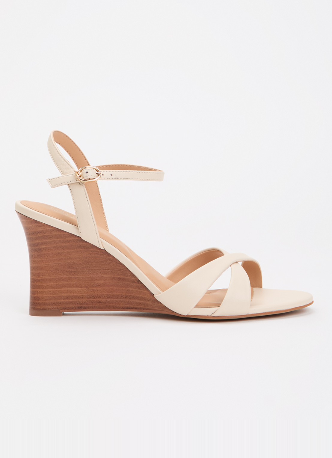 Dune London Kalans sandalette van suède - voorkant 2 creme