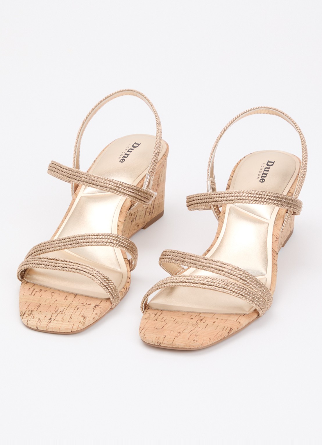 Dune London Kali sandalette met sleehak - detail 2 goud