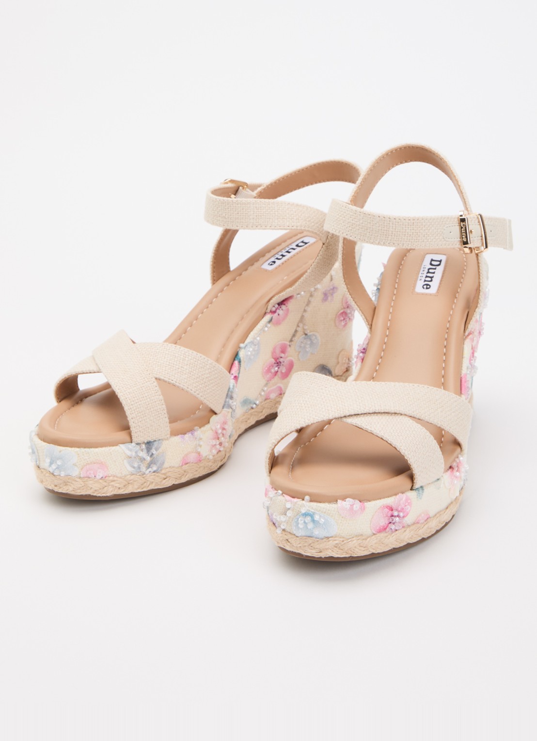 Dune London Kalmiah sleehak met borduring - detail 3 beige