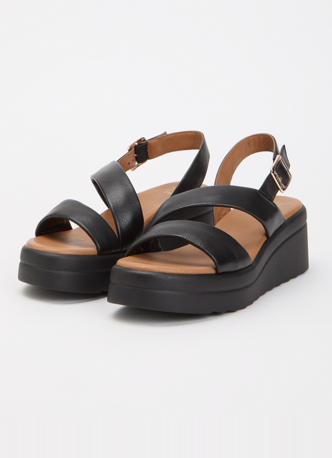 Dune London Karing sandalette van leer - detail 3 zwart