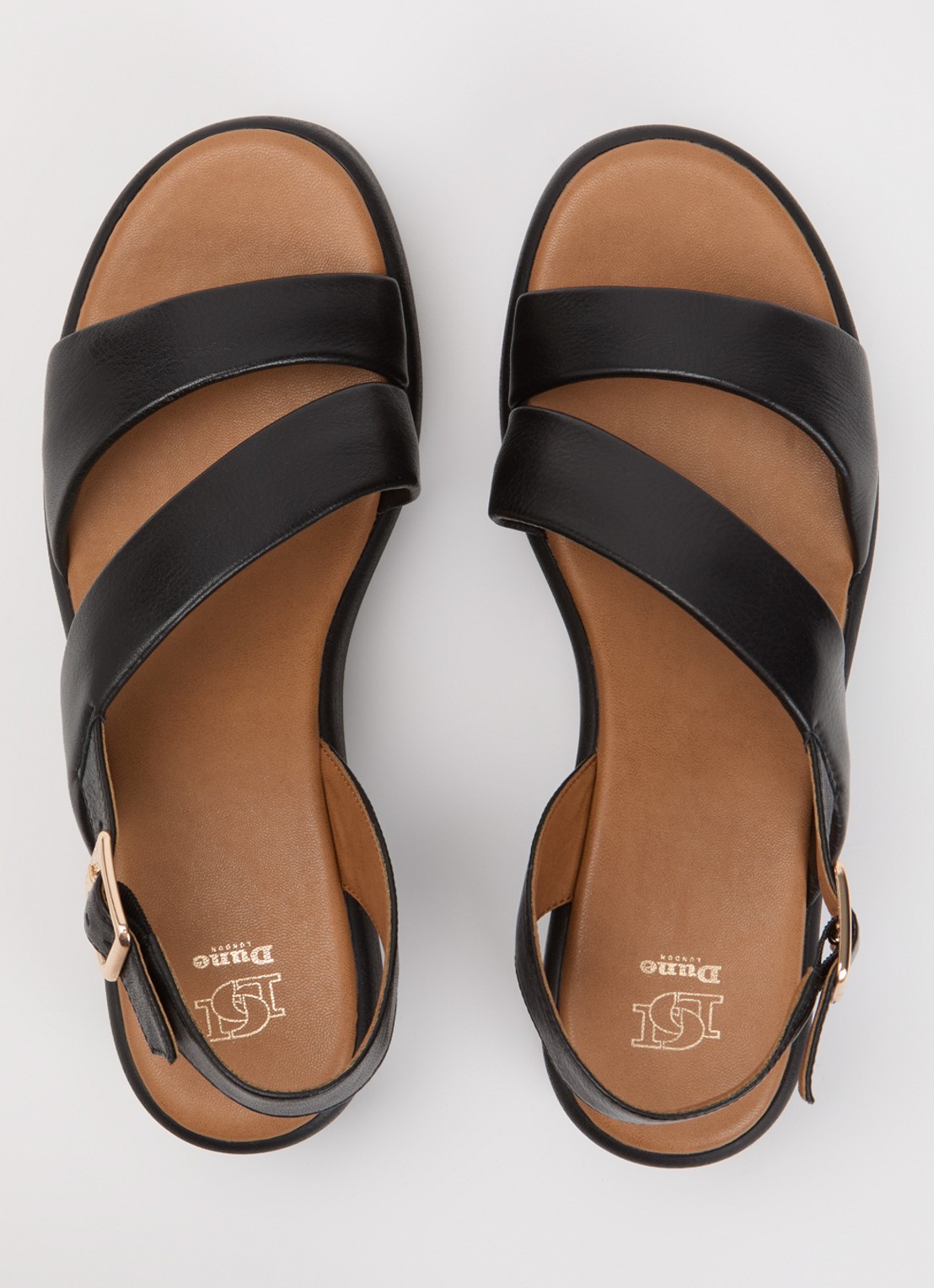 Dune London Karing sandalette van leer - detail 4 zwart