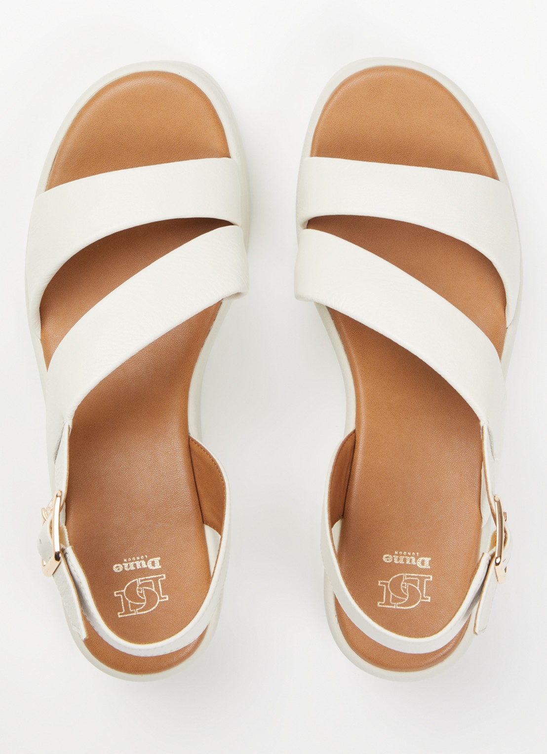Dune London Karing sandalette van leer - detail 2 gebroken wit