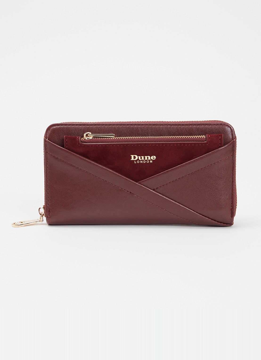 Dune London Kelbey portemonnee met logo - voorkant 2 bordeauxrood