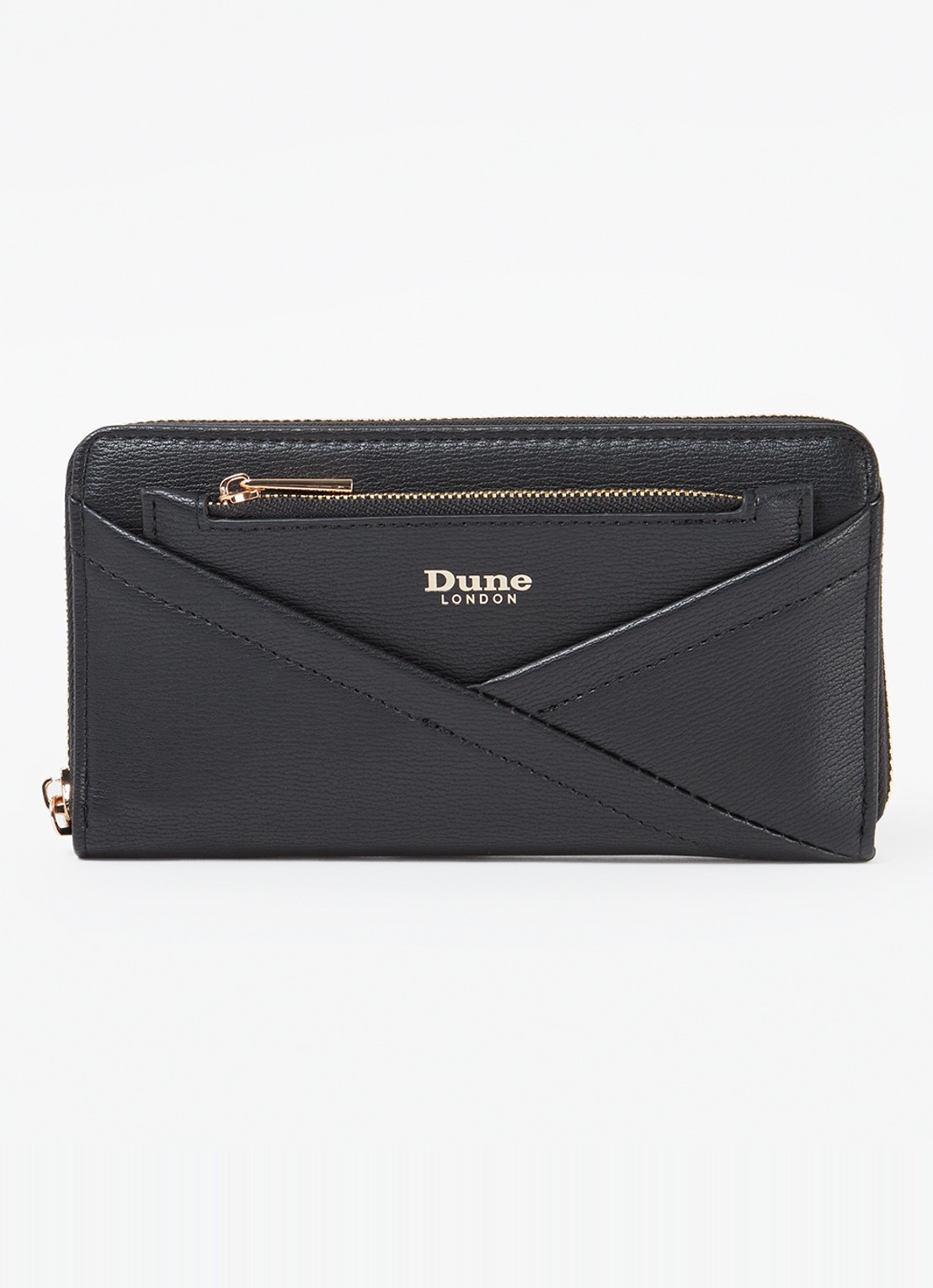 Dune London Kelbey portemonnee met logo - voorkant 2 zwart