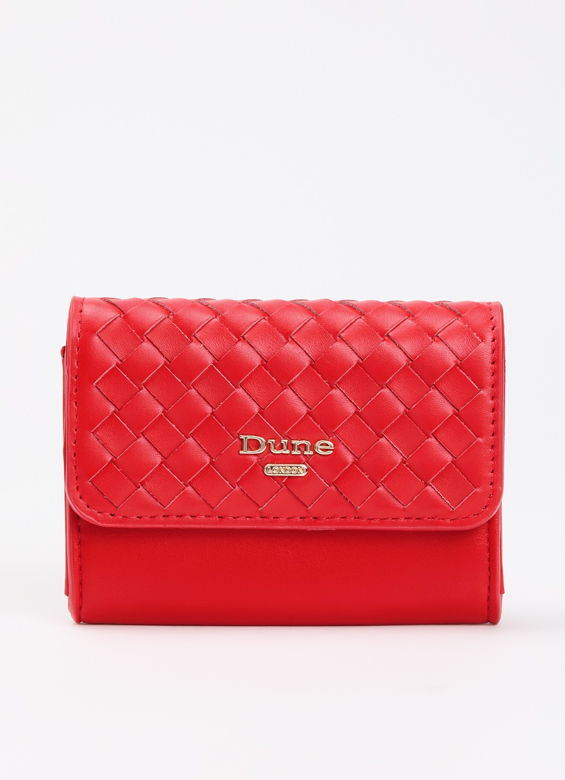Dune London Kelsey overslagportemonnee met leren details - voorkant 2 vuurrood