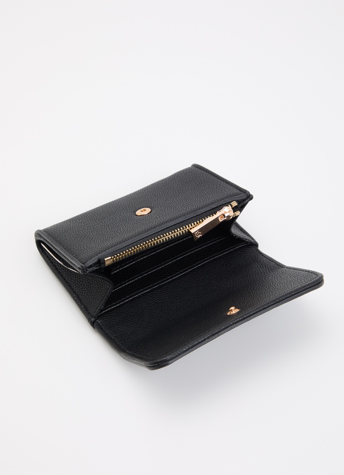 Dune London Kelsey overslagportemonnee met leren details - voorkant 3 zwart