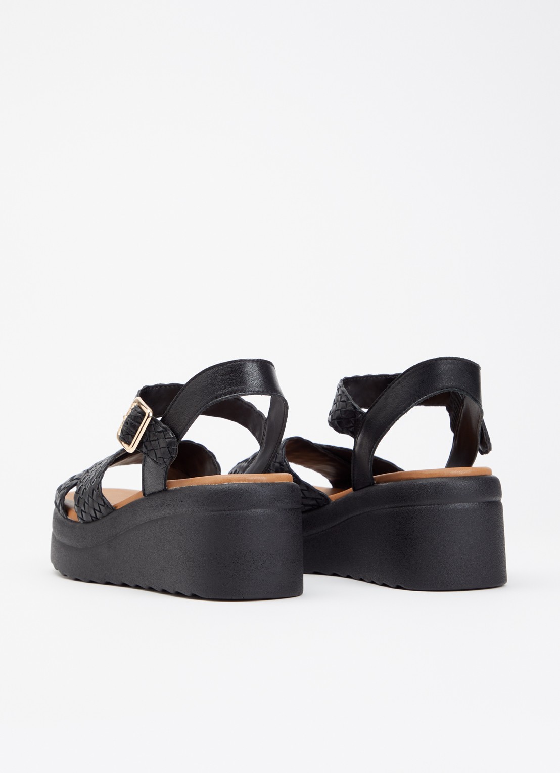Dune London Kinleys sandalette van leer - achterkant 4 zwart