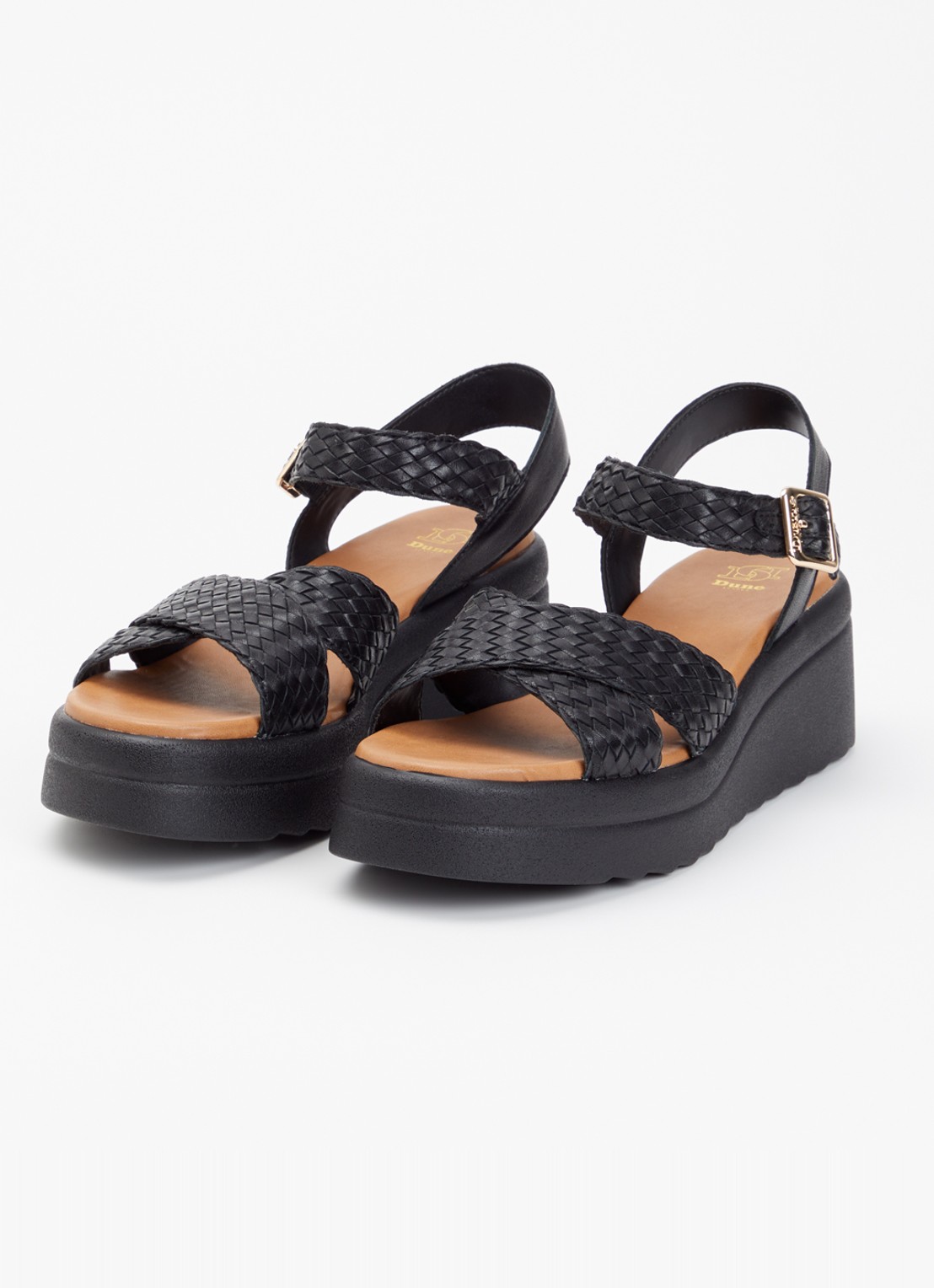 Dune London Kinleys sandalette van leer - detail zwart