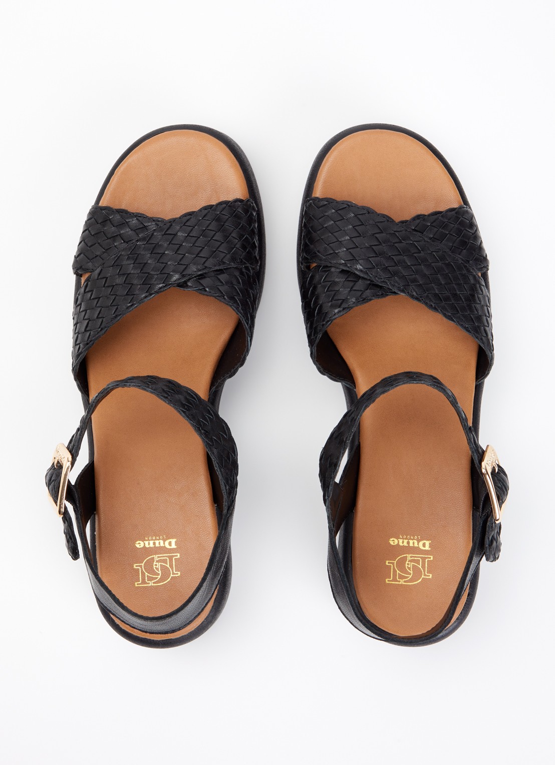 Dune London Kinleys sandalette van leer - detail 2 zwart