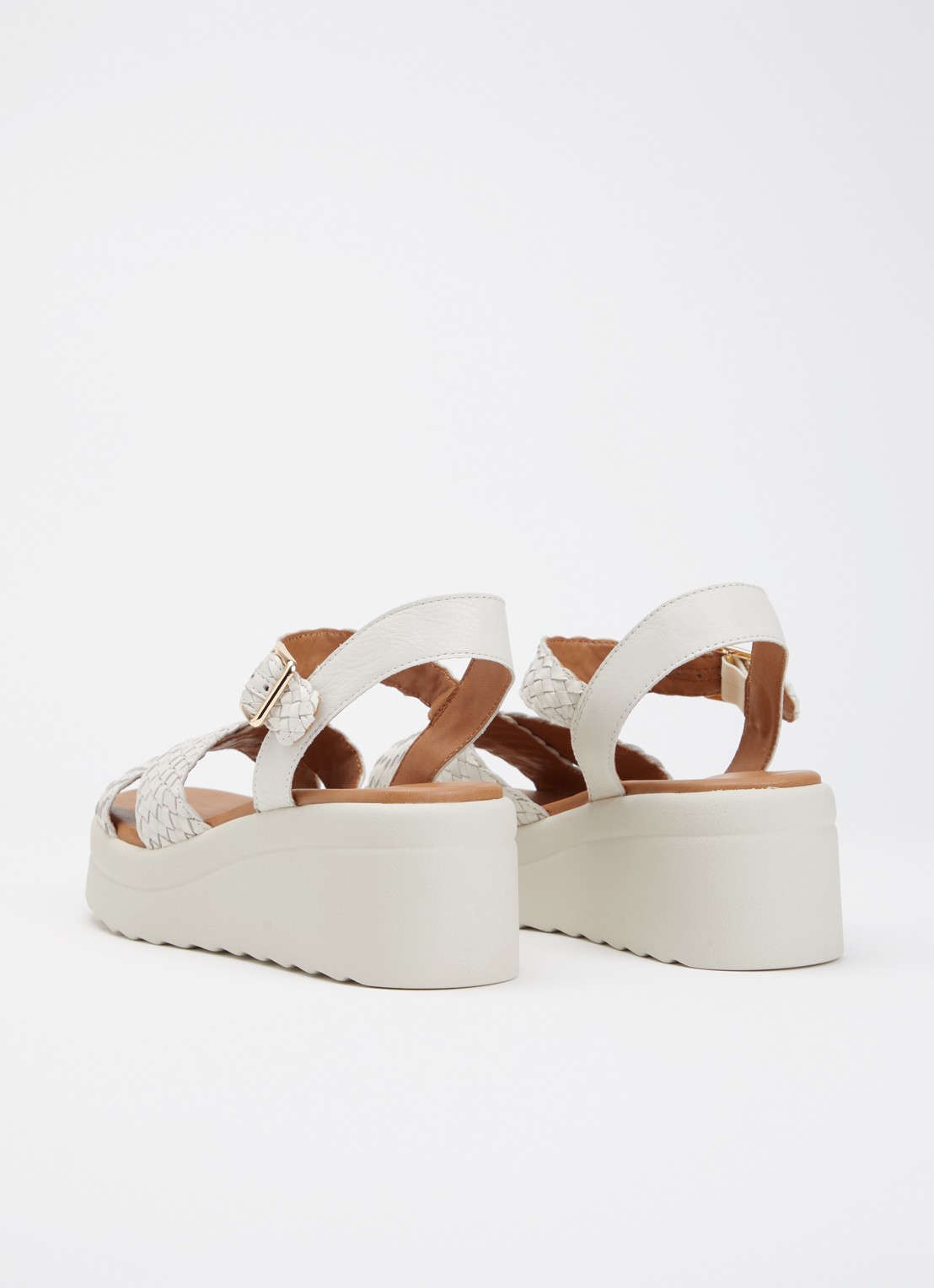 Dune London Kinleys sandalette van leer - achterkant 4 gebroken wit