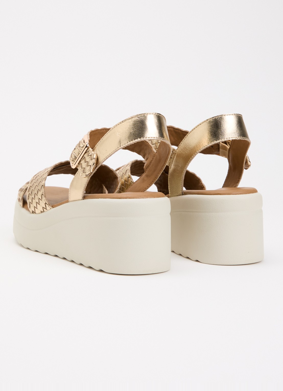 Dune London Kinleys sandalette van leer - achterkant 4 goud